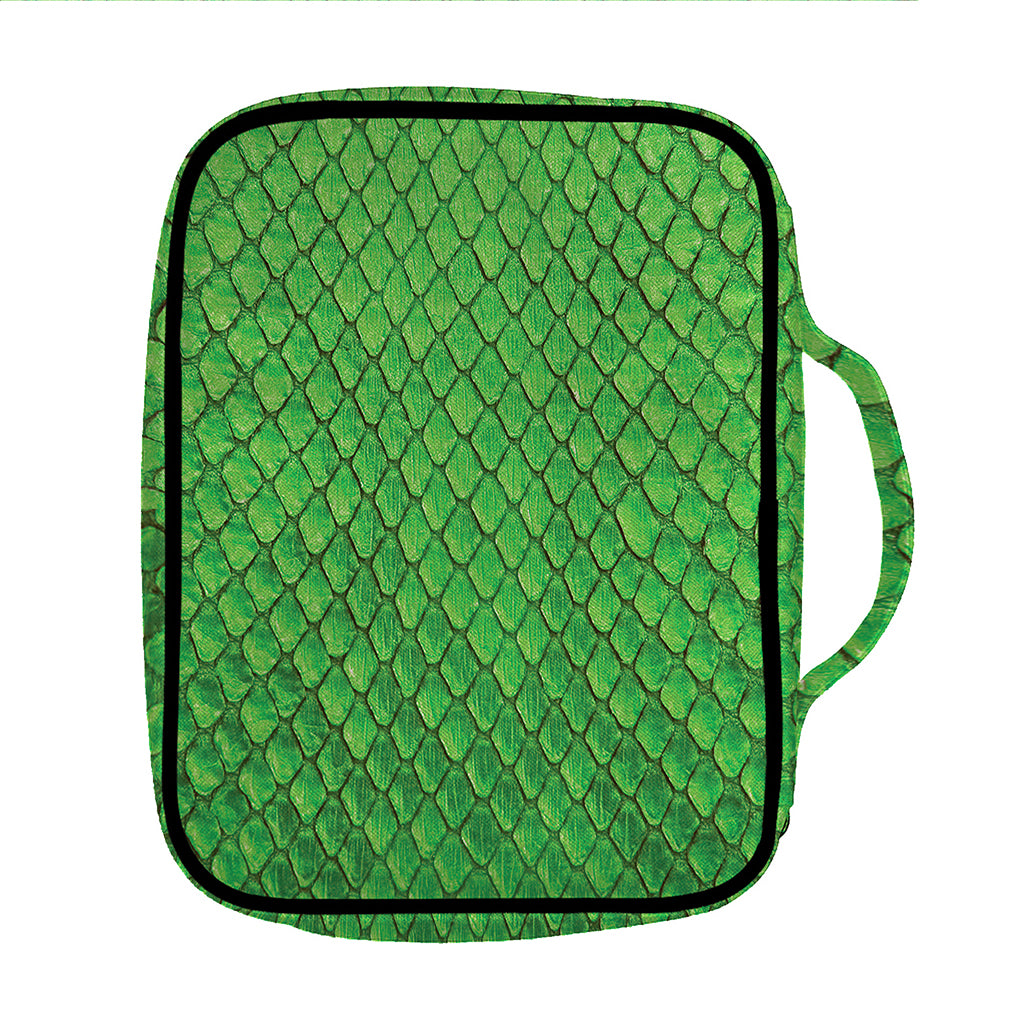 Green Python Snakeskin Print Front Pocket Bible Bag