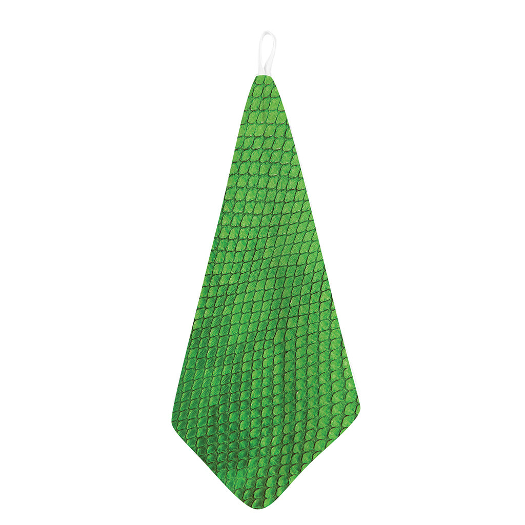 Green Python Snakeskin Print Hand Towel