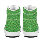 Green Python Snakeskin Print High Top Leather Sneakers