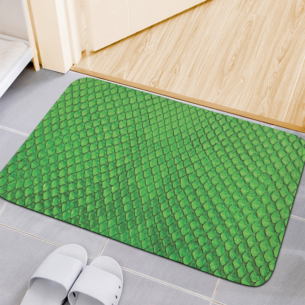 Green Python Snakeskin Print Indoor Door Mat