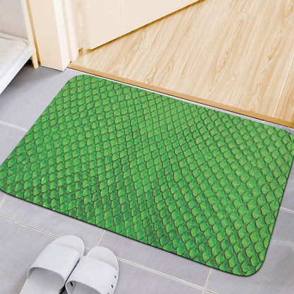 Green Python Snakeskin Print Indoor Door Mat