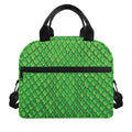 Green Python Snakeskin Print Insulated Lunch Bag