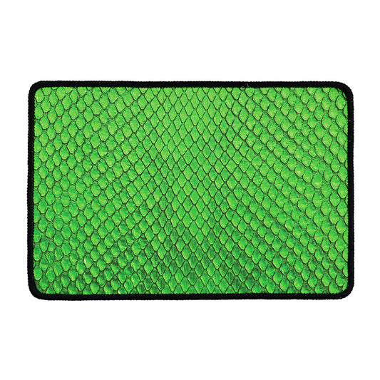 Green Python Snakeskin Print Kitchen Mat