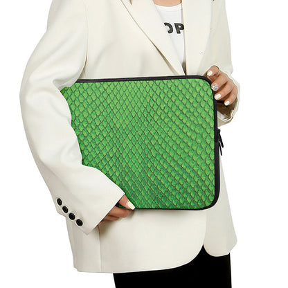Green Python Snakeskin Print Laptop Sleeve
