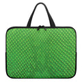 Green Python Snakeskin Print Laptop Sleeve With Handle