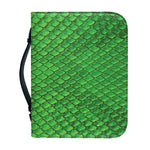 Green Python Snakeskin Print Leather Bible Cover