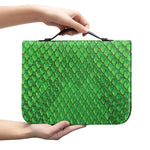 Green Python Snakeskin Print Leather Bible Cover