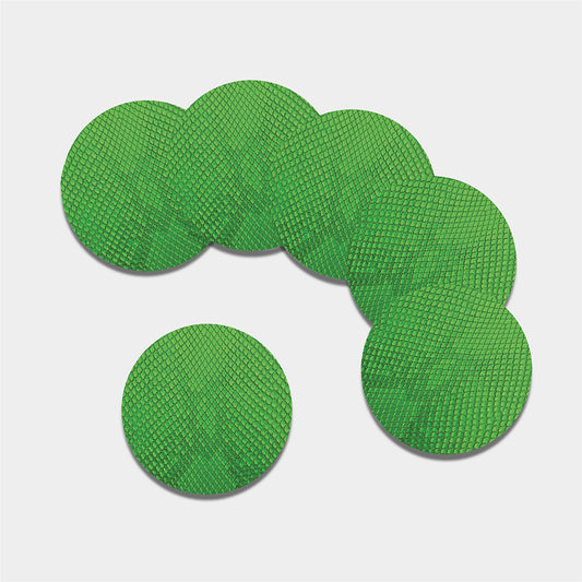 Green Python Snakeskin Print Leather Coaster Set