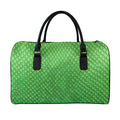Green Python Snakeskin Print Leather Duffel Bag