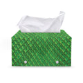 Green Python Snakeskin Print Leather Tissue Box Cover