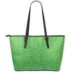 Green Python Snakeskin Print Leather Tote Bag