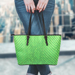 Green Python Snakeskin Print Leather Tote Bag