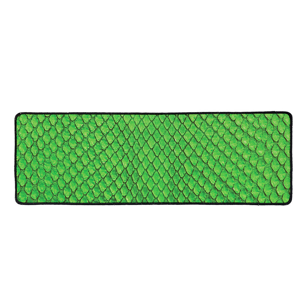 Green Python Snakeskin Print Long Kitchen Mat