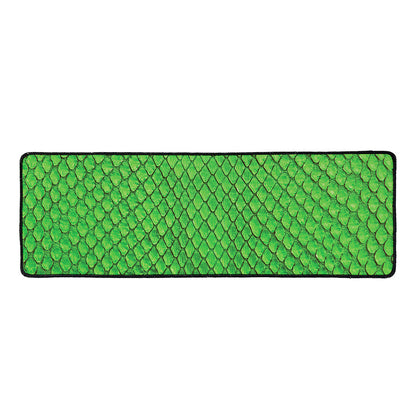 Green Python Snakeskin Print Long Kitchen Mat