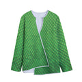 Green Python Snakeskin Print Long Sleeve Short Coat