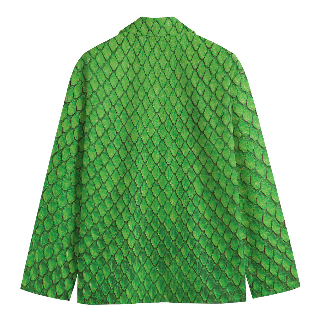 Green Python Snakeskin Print Men's Blazer