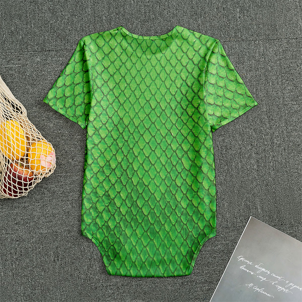 Green Python Snakeskin Print Men's Bodysuit