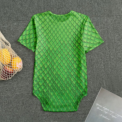 Green Python Snakeskin Print Men's Bodysuit