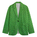 Green Python Snakeskin Print Men's Cotton Blazer