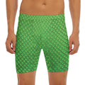 Green Python Snakeskin Print Men's Long Boxer Briefs
