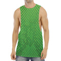 Green Python Snakeskin Print Men's Muscle Tank Top