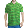 Green Python Snakeskin Print Men's Polo Shirt