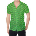Green Python Snakeskin Print Men's Shirt