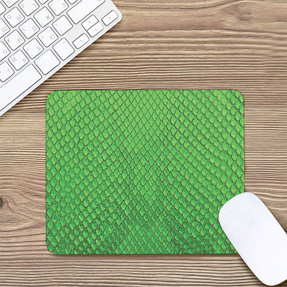 Green Python Snakeskin Print Mouse Pad