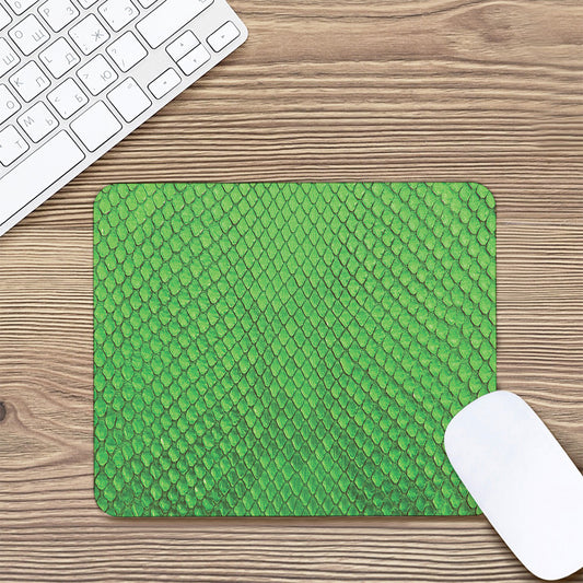 Green Python Snakeskin Print Mouse Pad