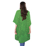 Green Python Snakeskin Print Open Front Beach Cover Up
