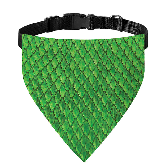 Green Python Snakeskin Print Over The Collar Dog Bandana