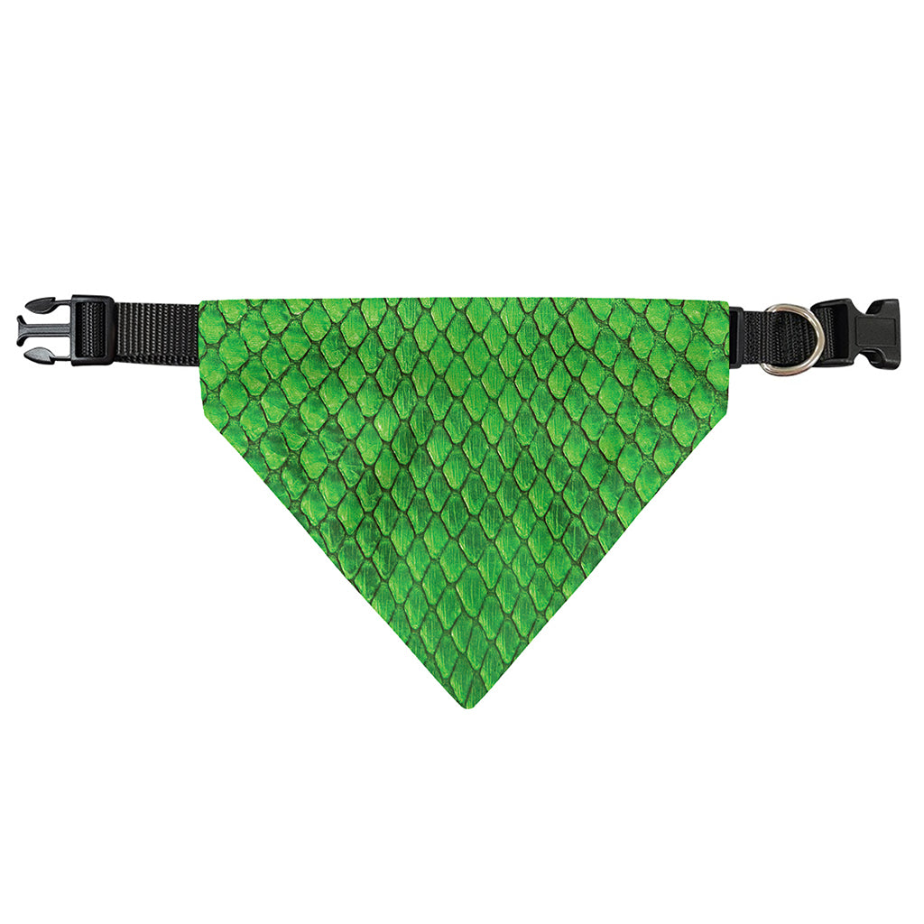 Green Python Snakeskin Print Over The Collar Dog Bandana