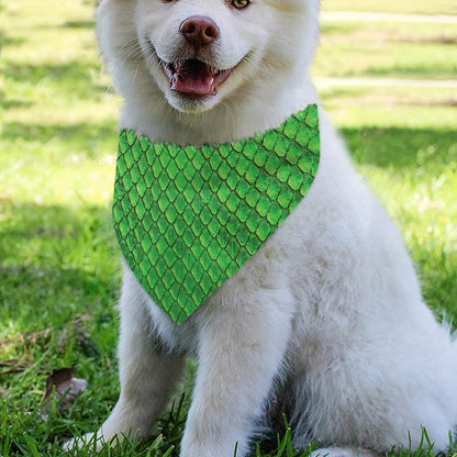 Green Python Snakeskin Print Over The Collar Dog Bandana