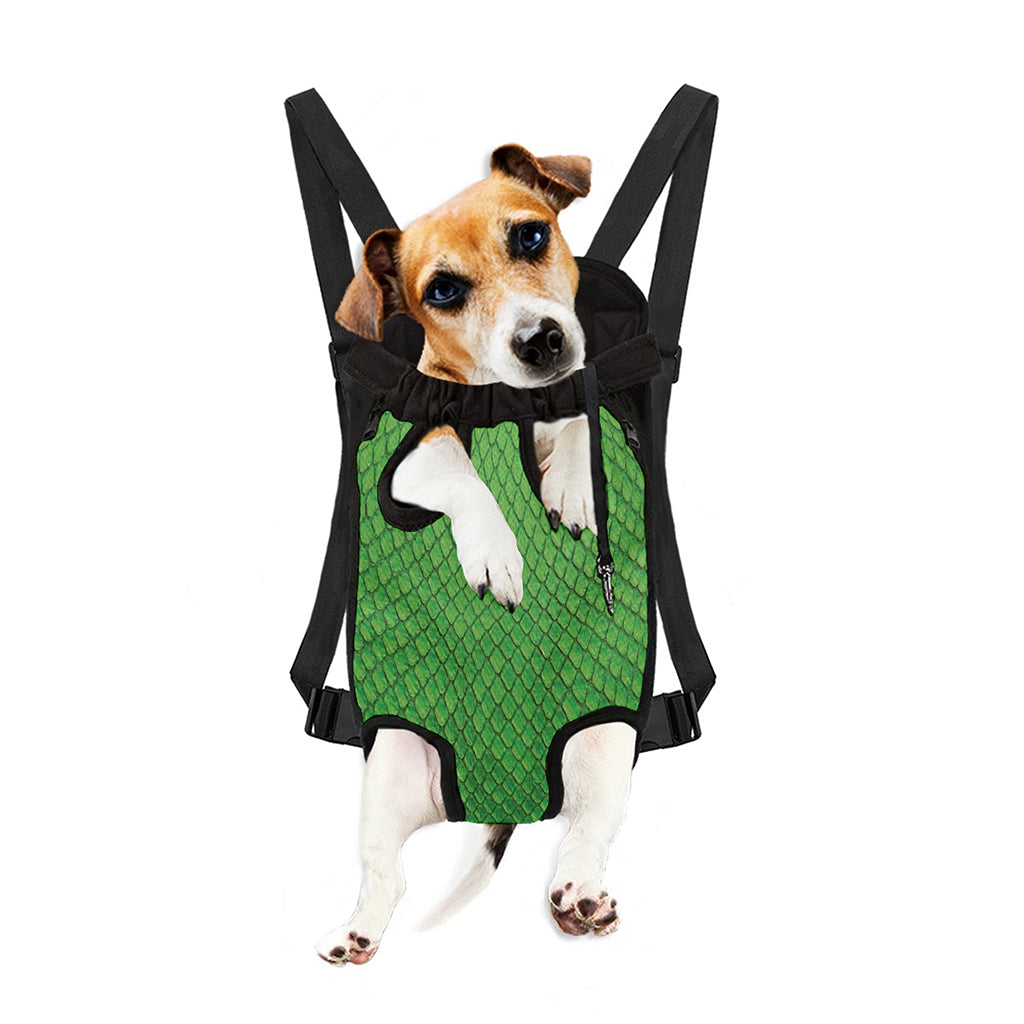 Green Python Snakeskin Print Pet Carrier Backpack