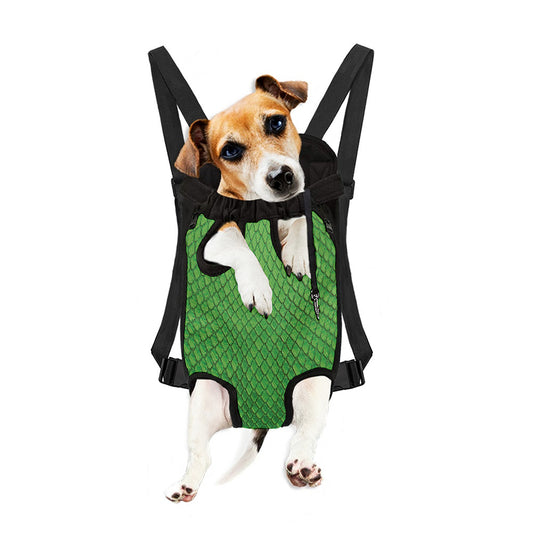 Green Python Snakeskin Print Pet Carrier Backpack