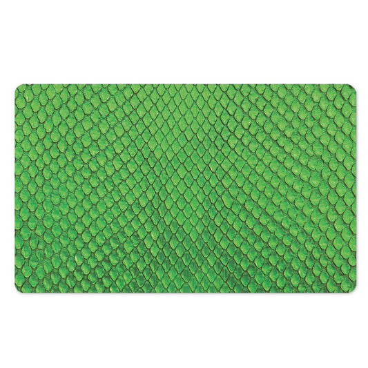 Green Python Snakeskin Print Polyester Doormat