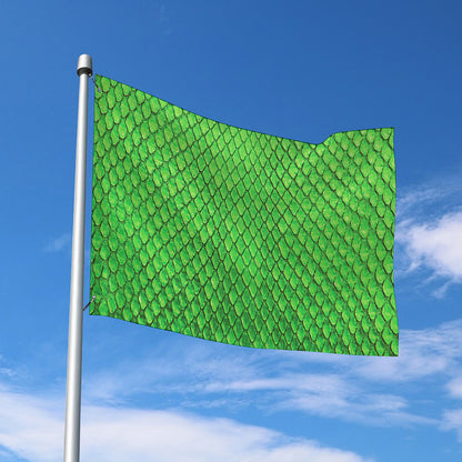 Green Python Snakeskin Print Polyester Flag