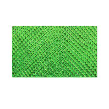 Green Python Snakeskin Print Polyester Flag