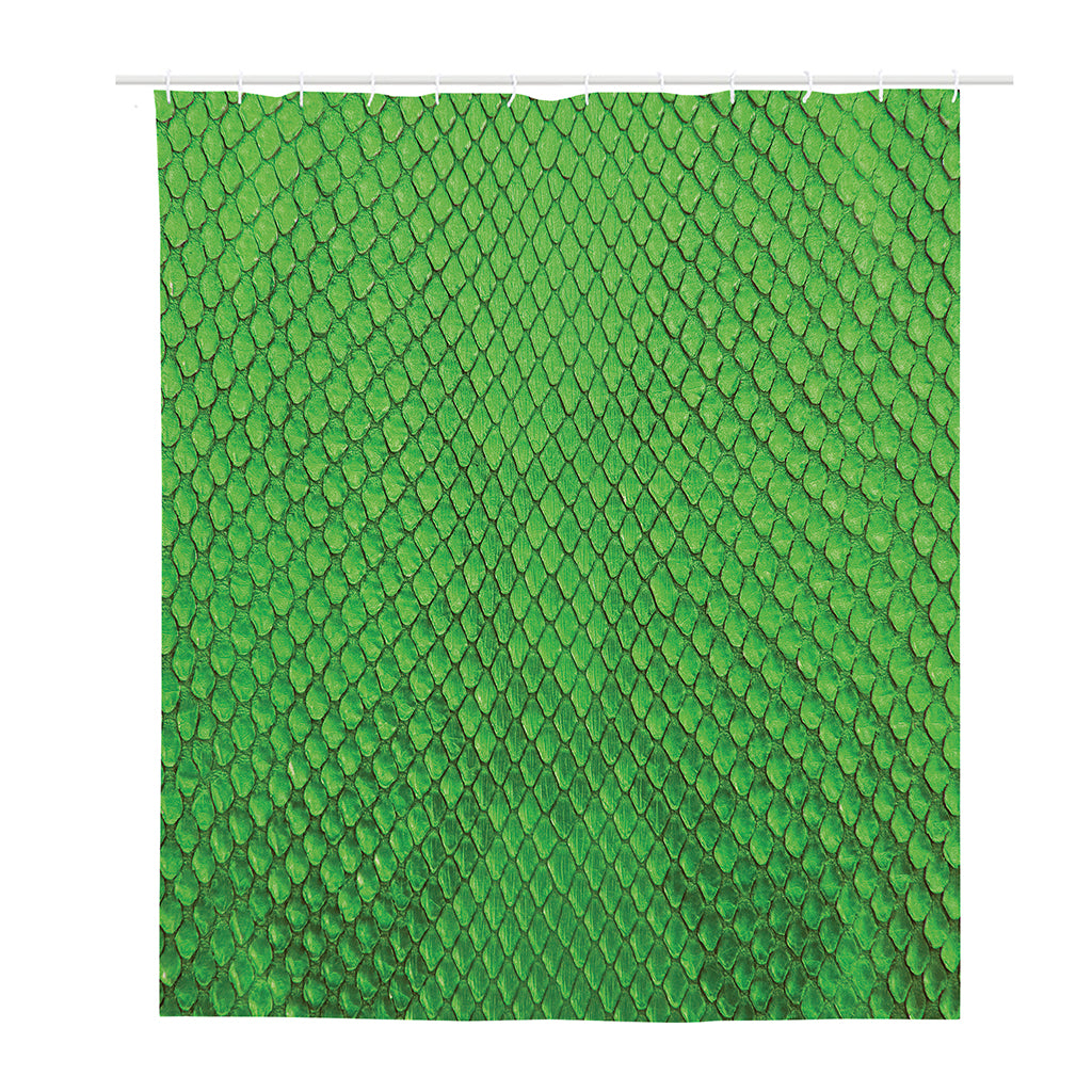 Green Python Snakeskin Print Polyester Shower Curtain