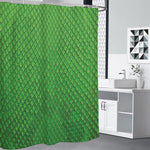 Green Python Snakeskin Print Premium Shower Curtain