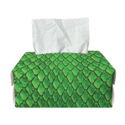 Green Python Snakeskin Print Rectangle Tissue Box Cover