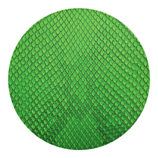 Green Python Snakeskin Print Round Blanket