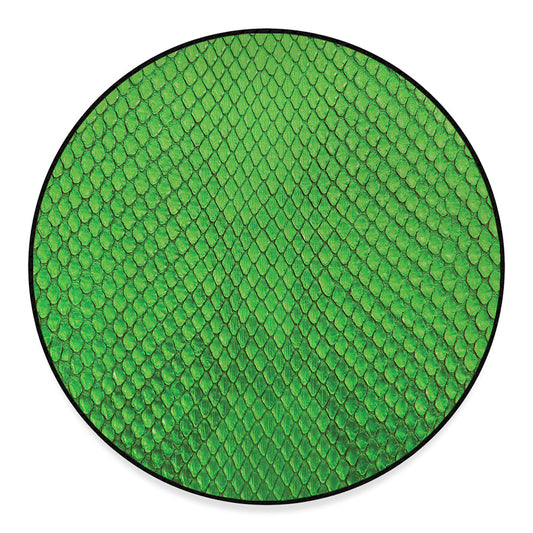Green Python Snakeskin Print Round Floor Mat