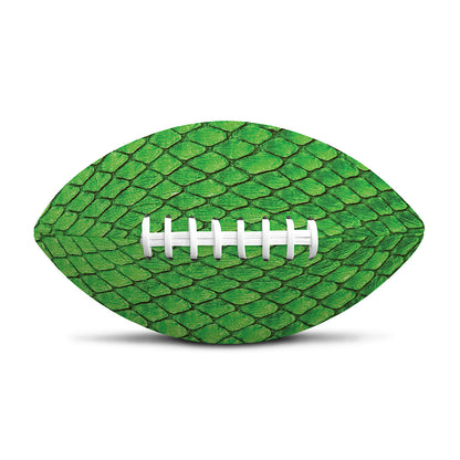Green Python Snakeskin Print Rugby Ball
