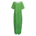 Green Python Snakeskin Print Short Sleeve Long Nightdress