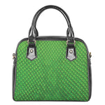 Green Python Snakeskin Print Shoulder Handbag