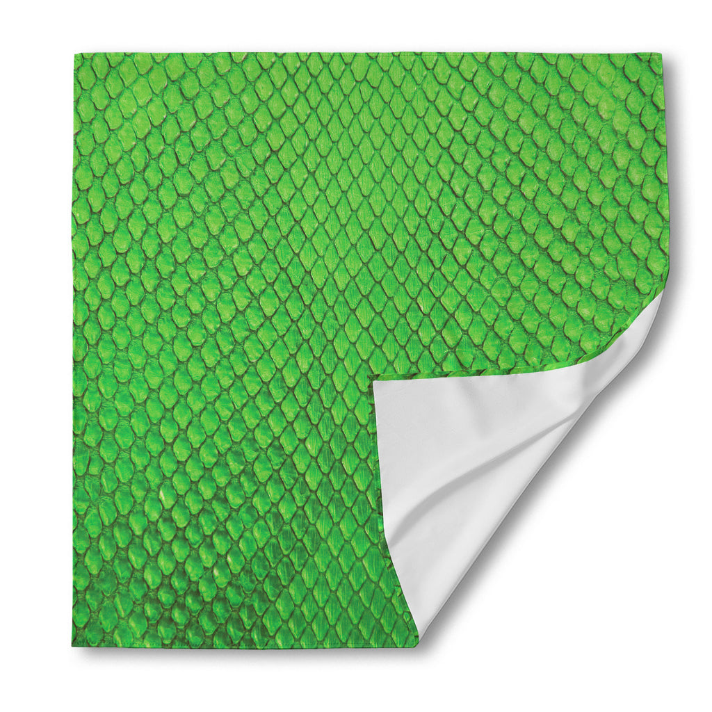 Green Python Snakeskin Print Silk Bandana