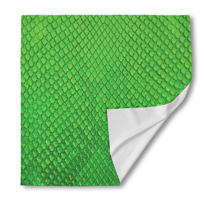 Green Python Snakeskin Print Silk Bandana
