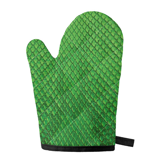 Green Python Snakeskin Print Single Oven Mitt