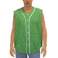 Green Python Snakeskin Print Sleeveless Baseball Jersey